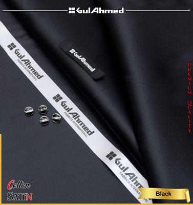Gul Ahmed Black Cotton Sotton Plain Suit for Men