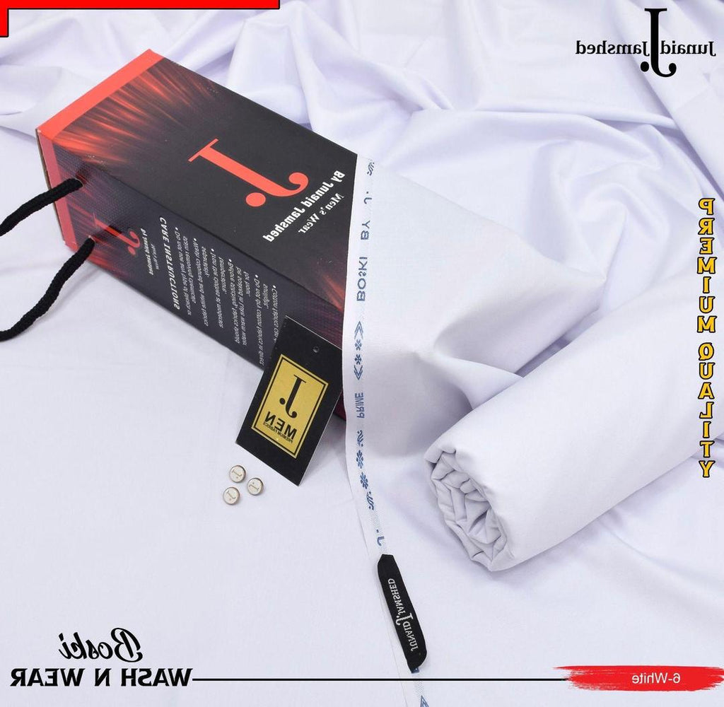 Boski Wash N Wear White Suit for Men