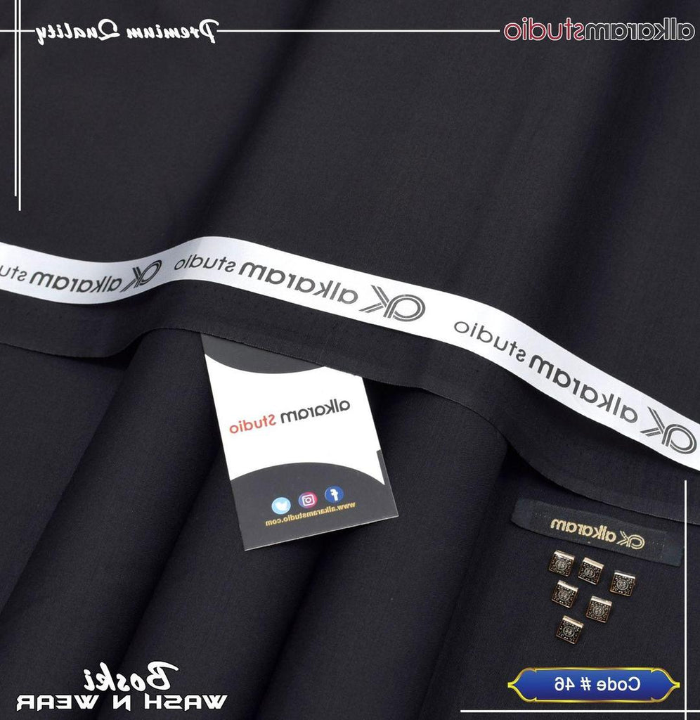 Men's Wash & Wear Plain Suit Black Summer Casual