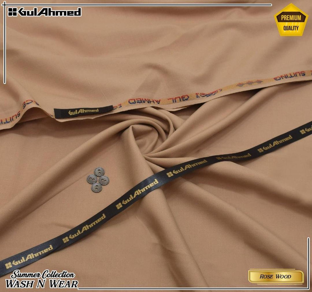 Men's Wash & Wear Plain Suit Rose Wood Summer