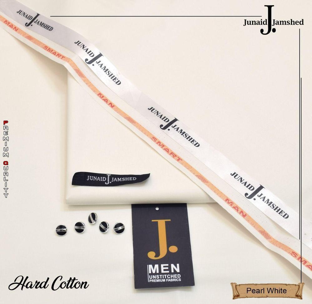 Men Unstitched Cotton Suit Pearl White Winter